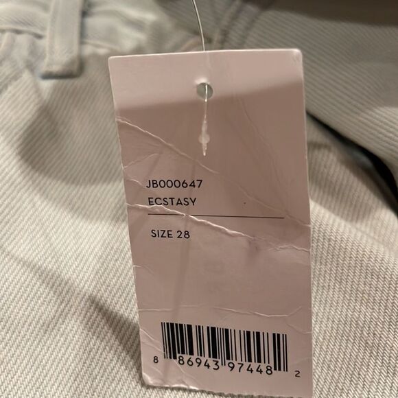 NWT J Brand Liza Mid-rise Crop Coulotte Light Wash Denim Jeans Frayed Hems Sz 28 - Picture 10 of 13